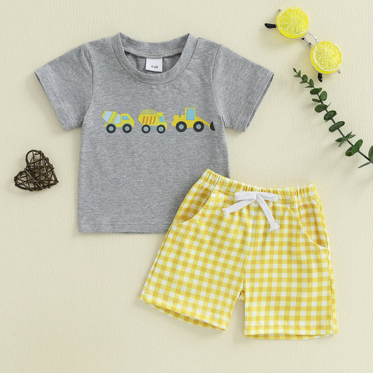 Boy's Short Sleeve Excavator Set