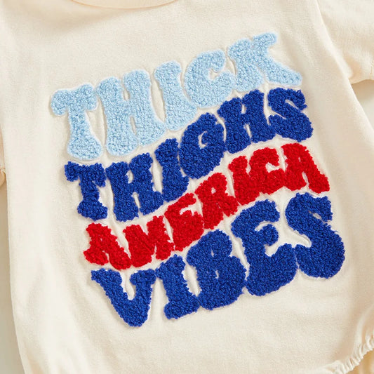 Thick Thighs Patriotic Romper