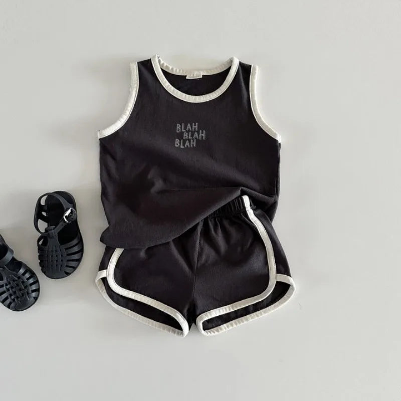 Thin Cotton Sports Vest + Shorts