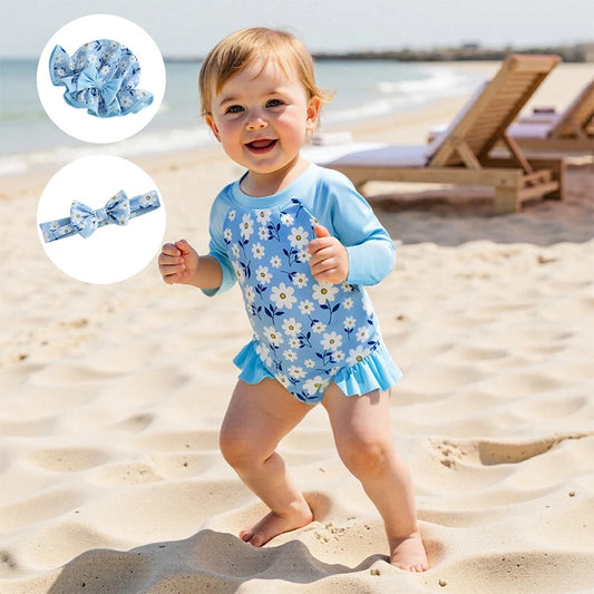 Floral + Ruffle Rash Guard