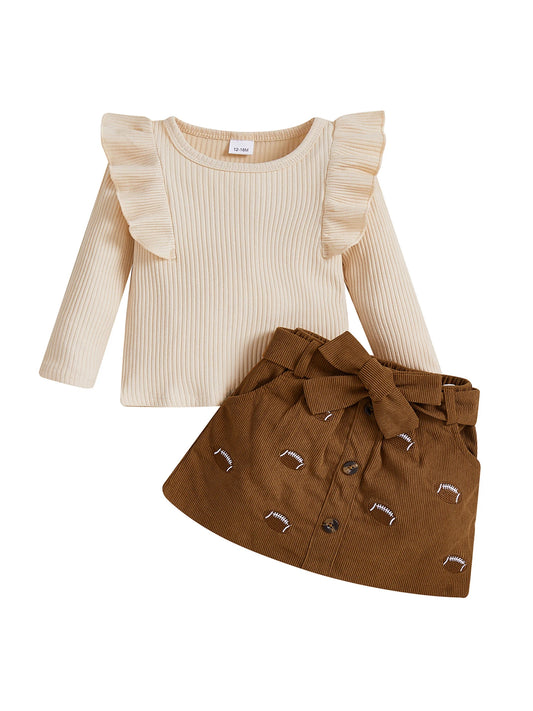 Football Skirt + Ruffle Shirt