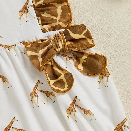 Giraffe Print Ruffle Onesie