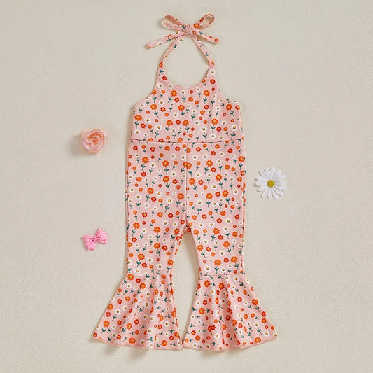 Floral bell bottom jumpsuit