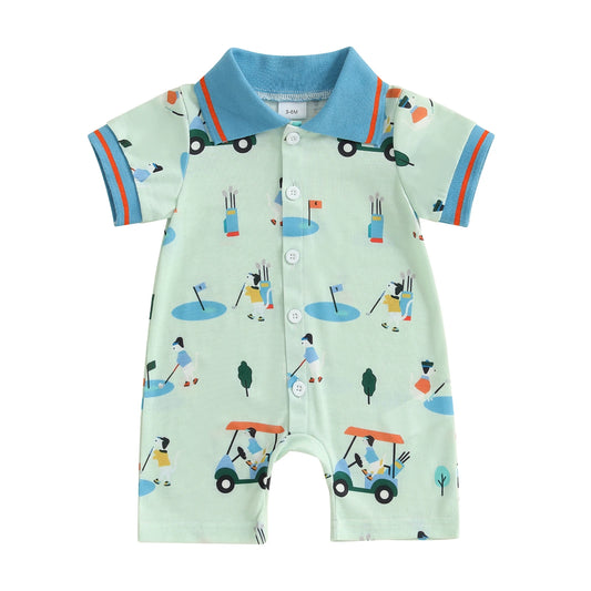 Golf Collared Shorts One Piece