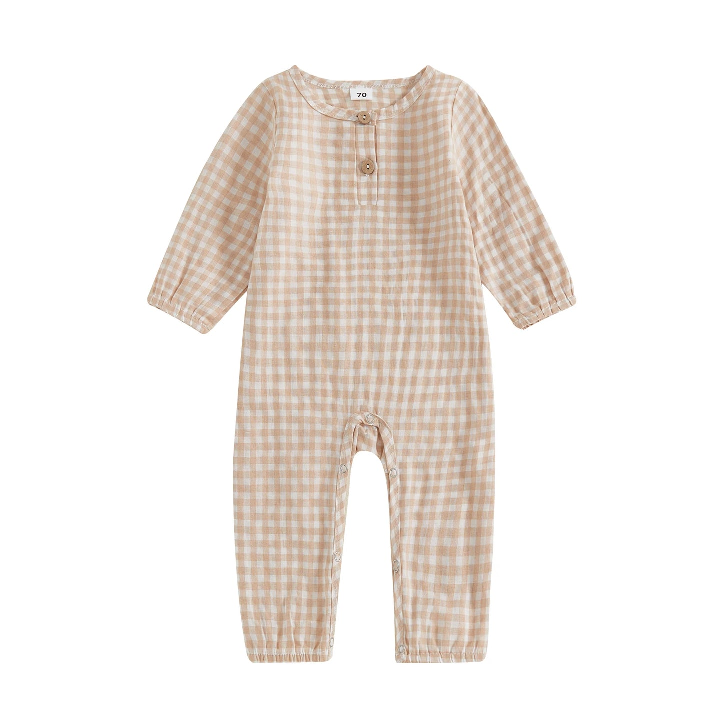 Neutral Plaid Jumpsuit