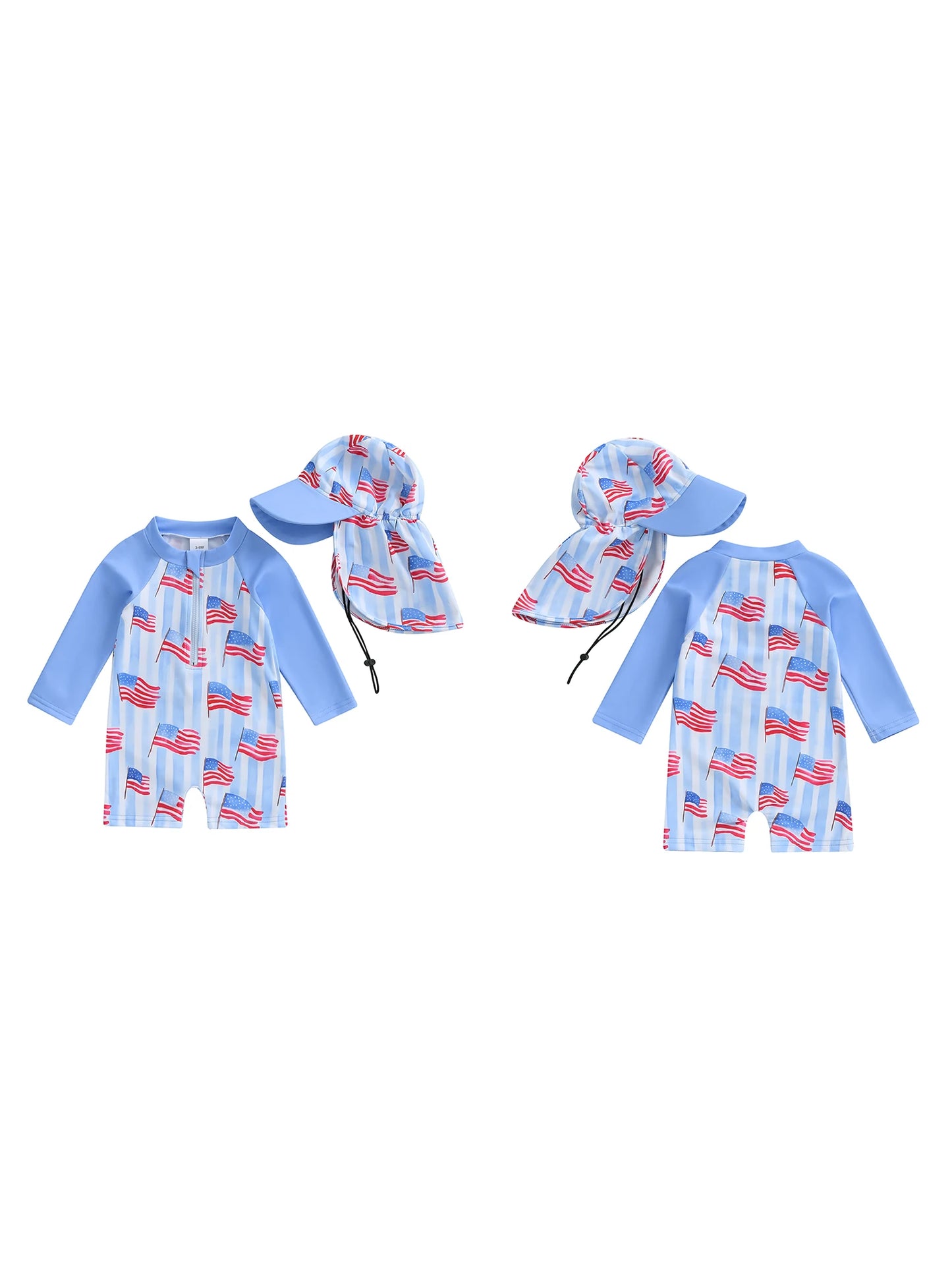 American Flag Print Rash Guard