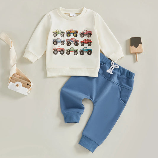 Boy's Retro Monster Truck Sweatsuit