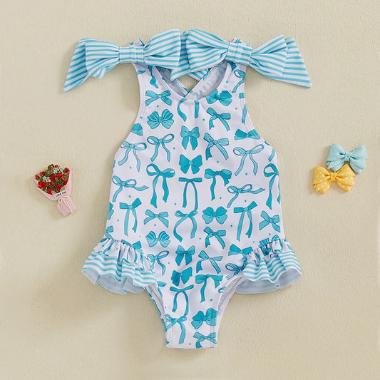 Swimsuit with Bows and Ruffles