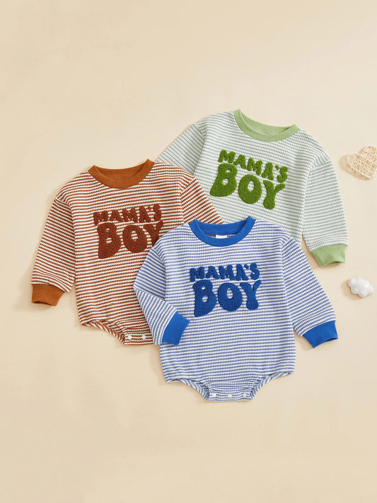 Mama's Boy Striped Onesie