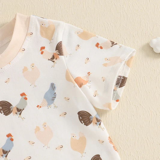 Chicken Print Top + Shorts