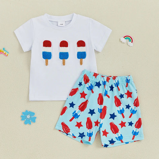 Boy's Bomb Pop Short Sleeve Set