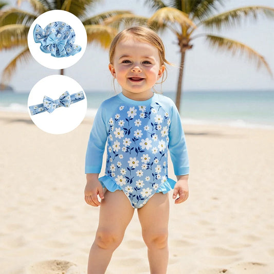 Floral + Ruffle Rash Guard