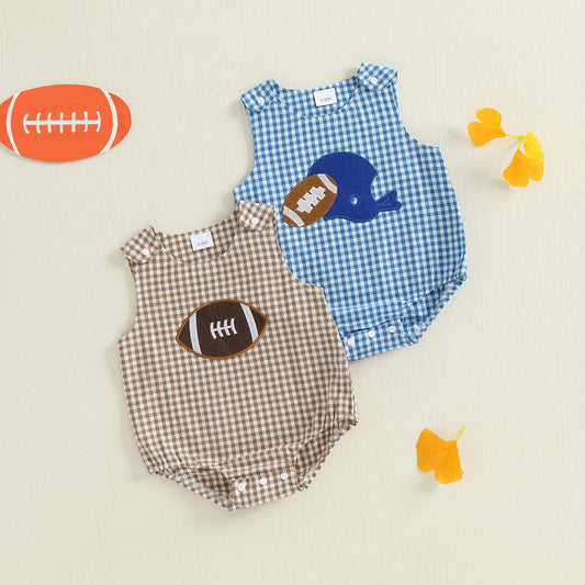 Plaid Football Romper
