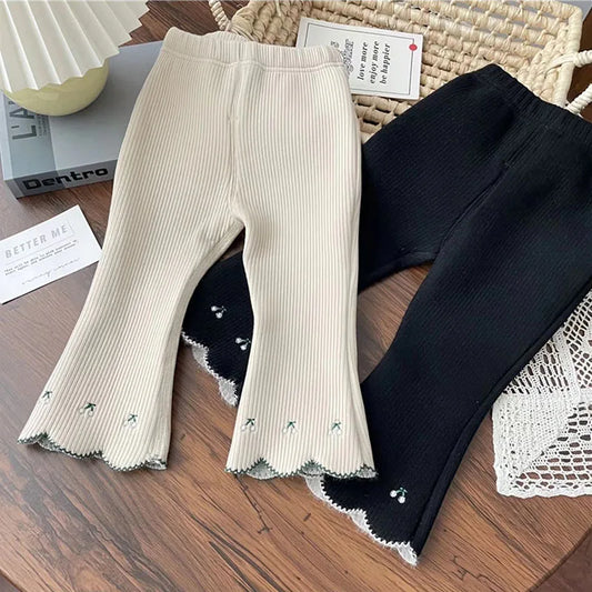 Embroidered Flare Leggings