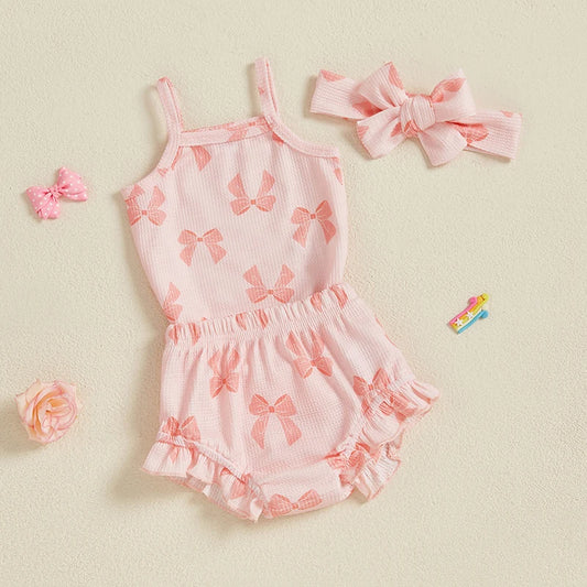 Pretty Pink Bow Outfit + Headband