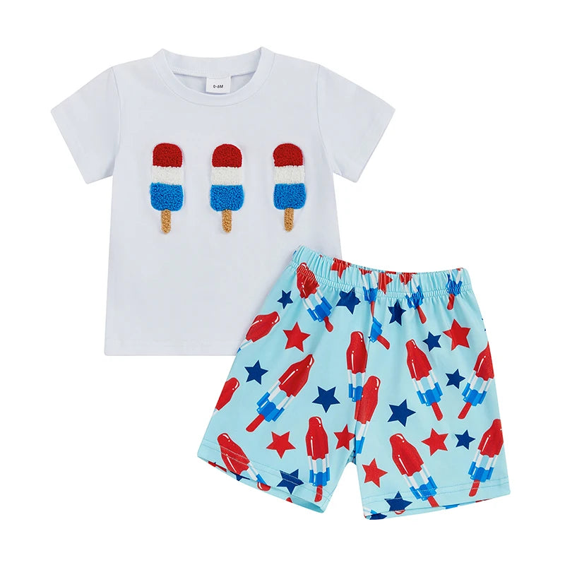 Boy's Bomb Pop Short Sleeve Set